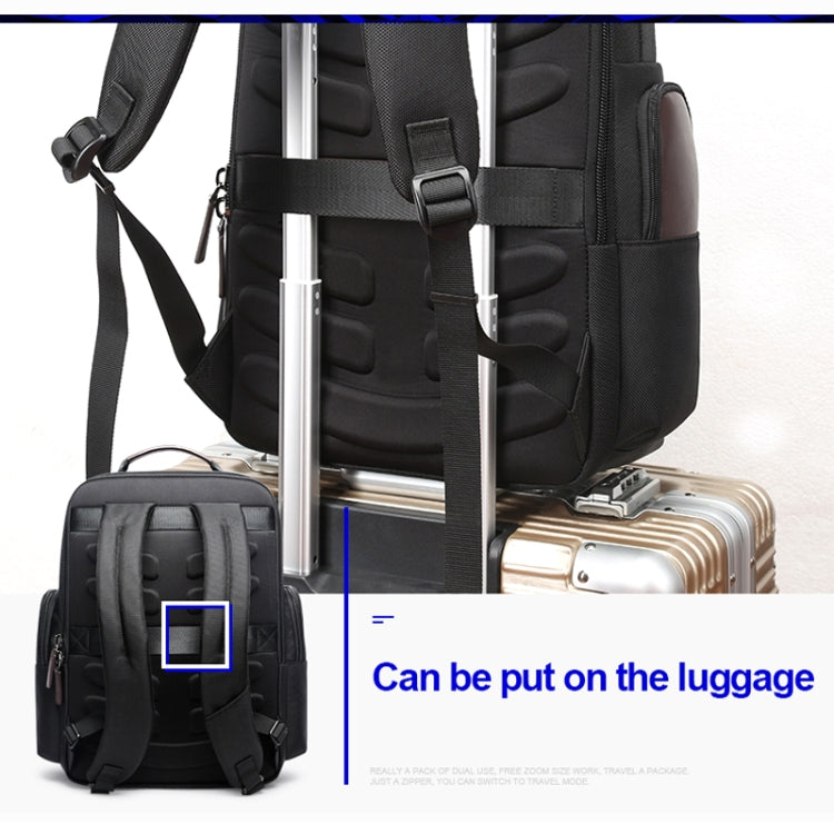 Bopai 751-007291 Business Anti-theft Waterproof Large Capacity Double Shoulder Bag,with USB Charging Port, Size: 34x19x43.5cm (Black) - free shipping - PMC Jewellery - Order now!