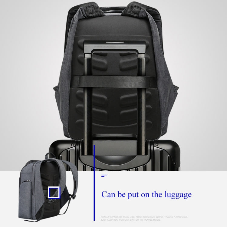 Bopai 851-010128 Business Anti-theft Waterproof Large Capacity Double Shoulder Bag,with USB Charging Port, Size: 34x19x43cm (Black) - free shipping - PMC Jewellery - Order now!
