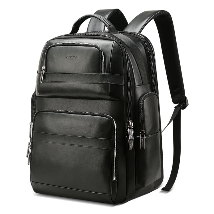 Bopai 851-019811 Large Capacity Anti-theft Waterproof Leathar Backpack Laptop Tablet Bag for 15.6 inch and Below, with USB Charging Port(Black) - free shipping - PMC TechLife - Order now!