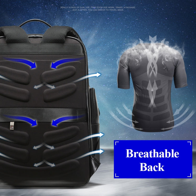 Bopai 851-019811 Large Capacity Anti-theft Waterproof Leathar Backpack Laptop Tablet Bag for 15.6 inch and Below, with USB Charging Port(Black) - free shipping - PMC TechLife - Order now!