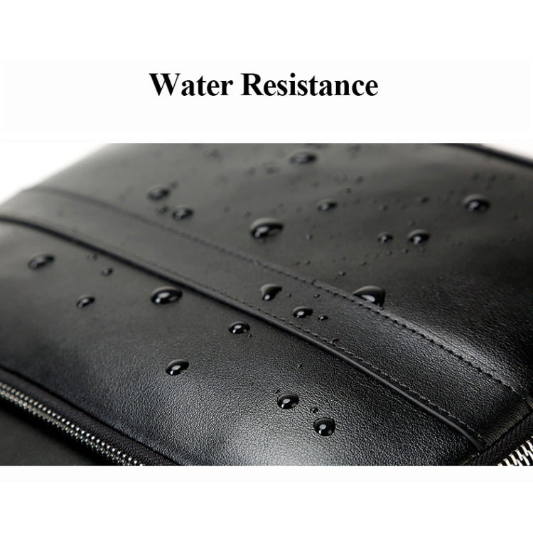 Bopai 851-019811 Large Capacity Anti-theft Waterproof Leathar Backpack Laptop Tablet Bag for 15.6 inch and Below, with USB Charging Port(Black) - free shipping - PMC TechLife - Order now!