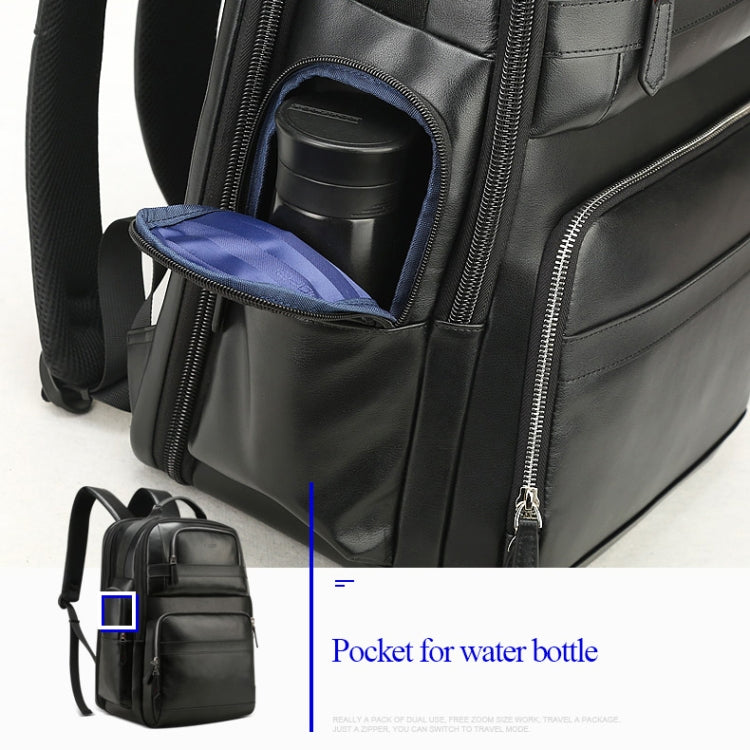 Bopai 851-019811 Large Capacity Anti-theft Waterproof Leathar Backpack Laptop Tablet Bag for 15.6 inch and Below, with USB Charging Port(Black) - free shipping - PMC TechLife - Order now!