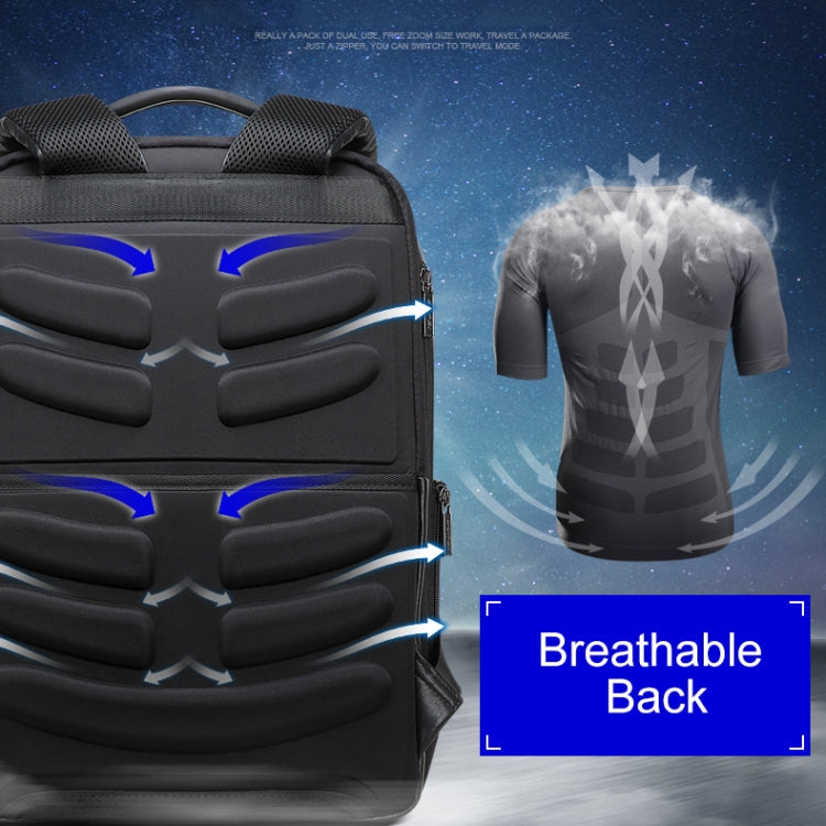 Bopai 851-024011 Top-grain Leather Business Breathable Anti-theft Man Backpack, Size: 28x18x42cm(Black) - free shipping - PMC Jewellery - Order now!