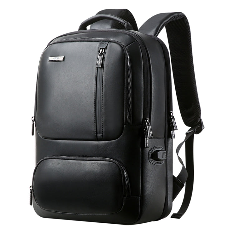 Bopai 851-024011 Top-grain Leather Business Breathable Anti-theft Man Backpack, Size: 28x18x42cm(Black) - free shipping - PMC Jewellery - Order now!