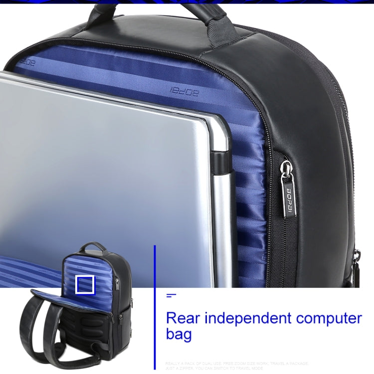 Bopai 851-024011 Top-grain Leather Business Breathable Anti-theft Man Backpack, Size: 28x18x42cm(Black) - free shipping - PMC Jewellery - Order now!