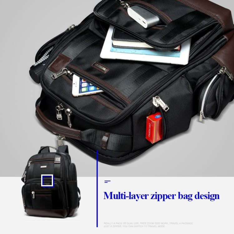 Bopai 11-85301 15.6 inch Large Capacity Multi-layer Zipper Bag Design Breathable Laptop Backpack, Size: 35 x 20 x 43cm(Black) - free shipping - PMC Jewellery - Order now!
