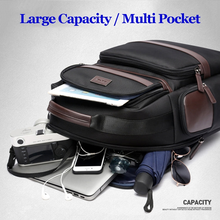 Bopai 751-007301 Business Anti-theft Waterproof Large Capacity Double Shoulder Bag,with USB Charging Port, Size: 28x19x42cm(Black) - free shipping - PMC Jewellery - Order now!