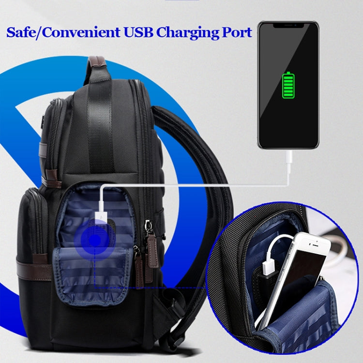 Bopai 751-007301 Business Anti-theft Waterproof Large Capacity Double Shoulder Bag,with USB Charging Port, Size: 28x19x42cm(Black) - free shipping - PMC Jewellery - Order now!