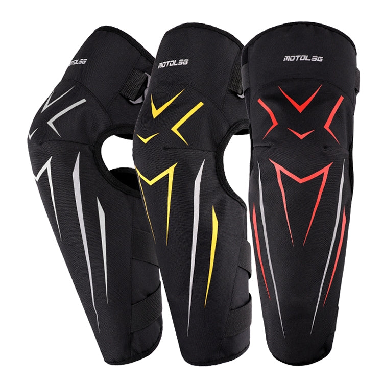 MOTOLSG 2 in 1 Knee Pads Motorcycle Bicycle Riding Warm Fleece Soft Protective Gear with CE Protector (Black Yellow) - Protective Gear by MOTOLSG | Online Shopping South Africa | PMC Jewellery | Buy Now Pay Later Mobicred