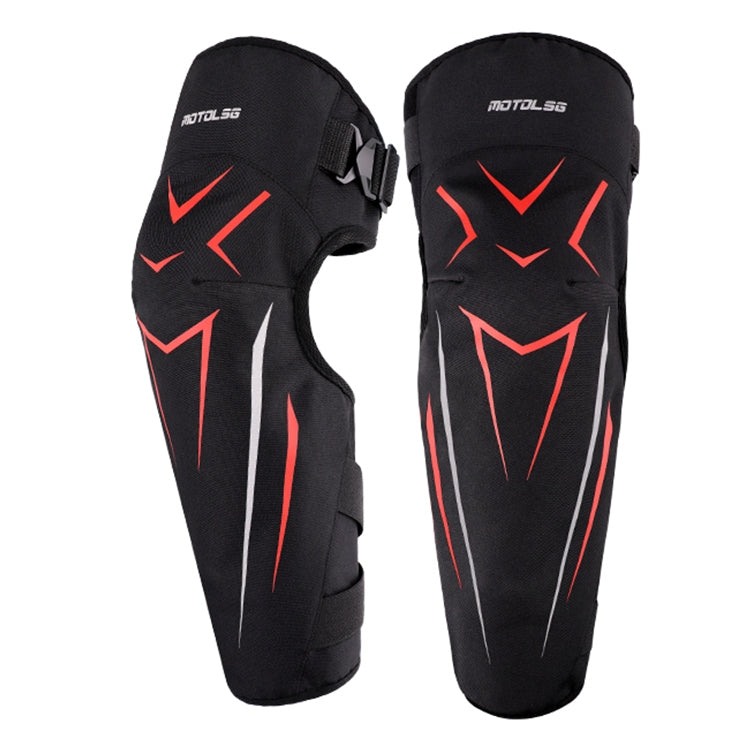 MOTOLSG 2 in 1 Knee Pads Motorcycle Bicycle Riding Warm Fleece Soft Protective Gear (Black Red) - free shipping - PMC TechLife - Order now!