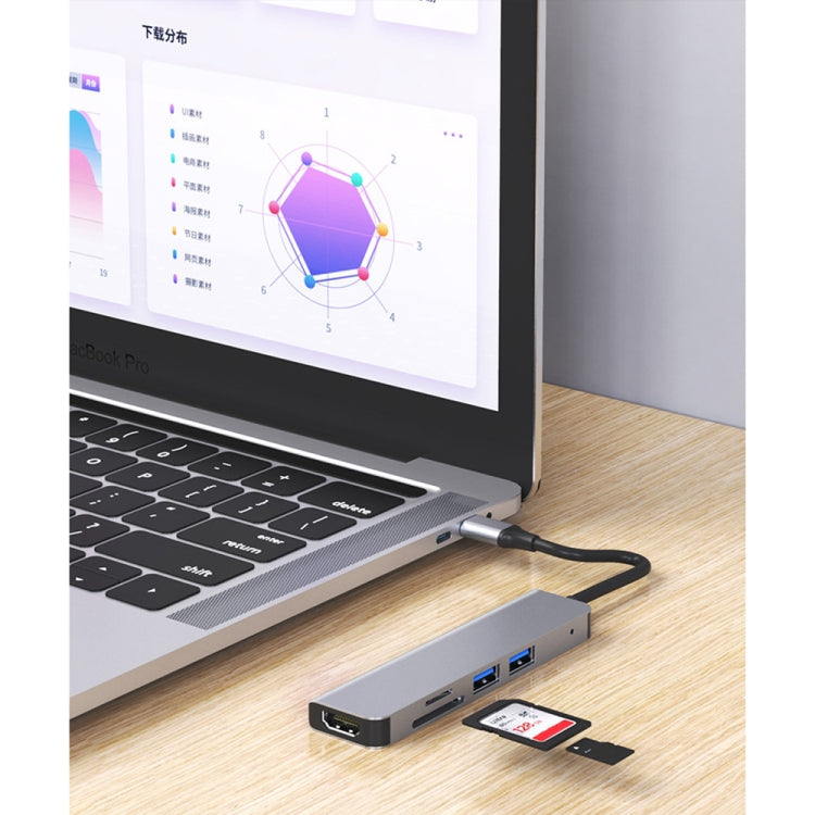 5 in 1 USB-C / Type-C to 4K HDMI + SD / TF Card Slot + USB 2.0 + USB 3.0 Multifunctional Docking Station HUB - USB HUB by PMC Jewellery | Online Shopping South Africa | PMC Jewellery | Buy Now Pay Later Mobicred