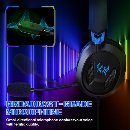 KOTION EACH G3100 Stereo Bass Gaming Headset with Omni-directional Mic,Cable Length: 1.7m(Black+Blue) - Multimedia Headset by KOTION EACH | Online Shopping South Africa | PMC Jewellery | Buy Now Pay Later Mobicred