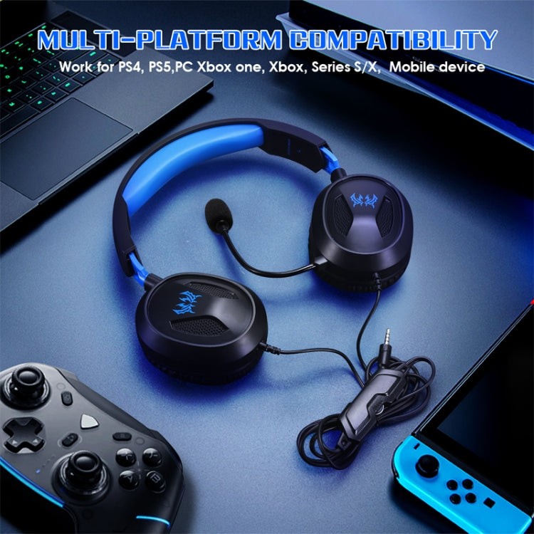 KOTION EACH G3100 Stereo Bass Gaming Headset with Omni-directional Mic,Cable Length: 1.7m(Black+Blue) - Multimedia Headset by KOTION EACH | Online Shopping South Africa | PMC Jewellery | Buy Now Pay Later Mobicred