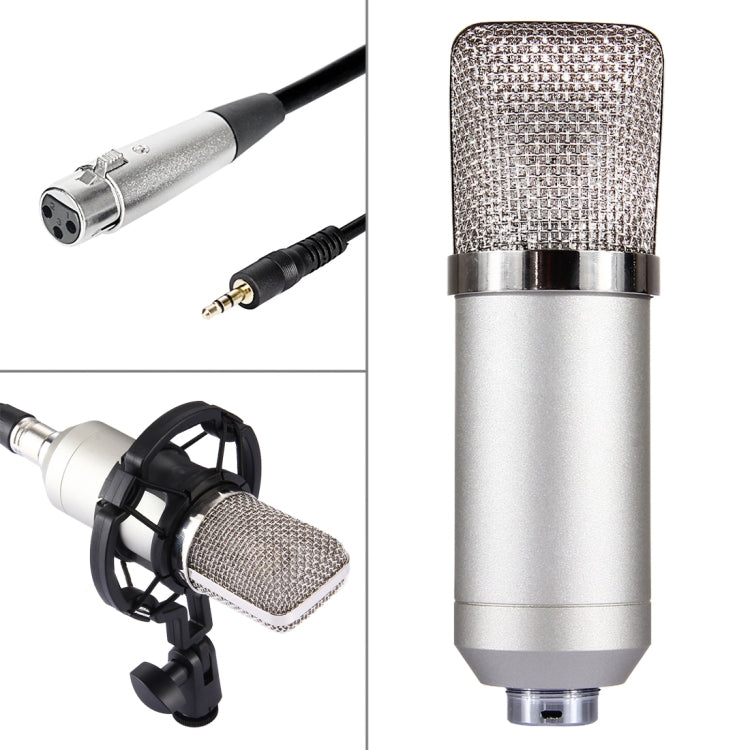 FIFINE F-700 Professional Condenser Sound Recording Microphone with Shock Mount for Studio Radio Broadcasting & Live Boardcast, 3.5mm Earphone Port, Cable Length: 2.5m(Silver) - Microphone by PMC Jewellery | Online Shopping South Africa | PMC Jewellery | Buy Now Pay Later Mobicred