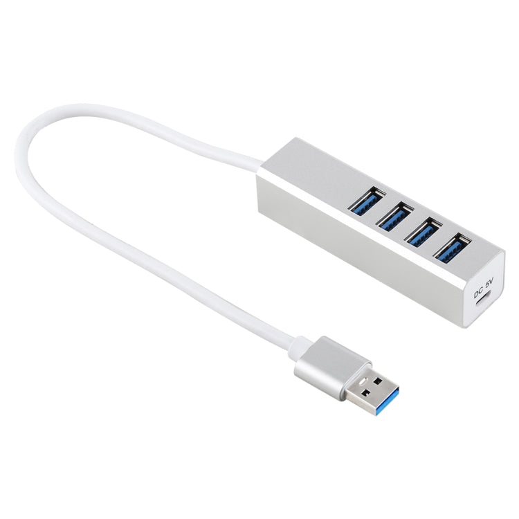 5Gbps Super Speed Self / Bus Power 4 Ports USB 3.0 HUB (Silver) - USB 3.0 HUB by PMC Jewellery | Online Shopping South Africa | PMC Jewellery | Buy Now Pay Later Mobicred