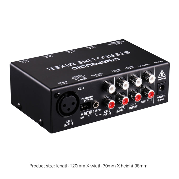 LINEPAUDIO B895 Five-channel Stereo Microphone Mixer with Earphone Monitoring(Black) -  by PMC Jewellery | Online Shopping South Africa | PMC Jewellery | Buy Now Pay Later Mobicred