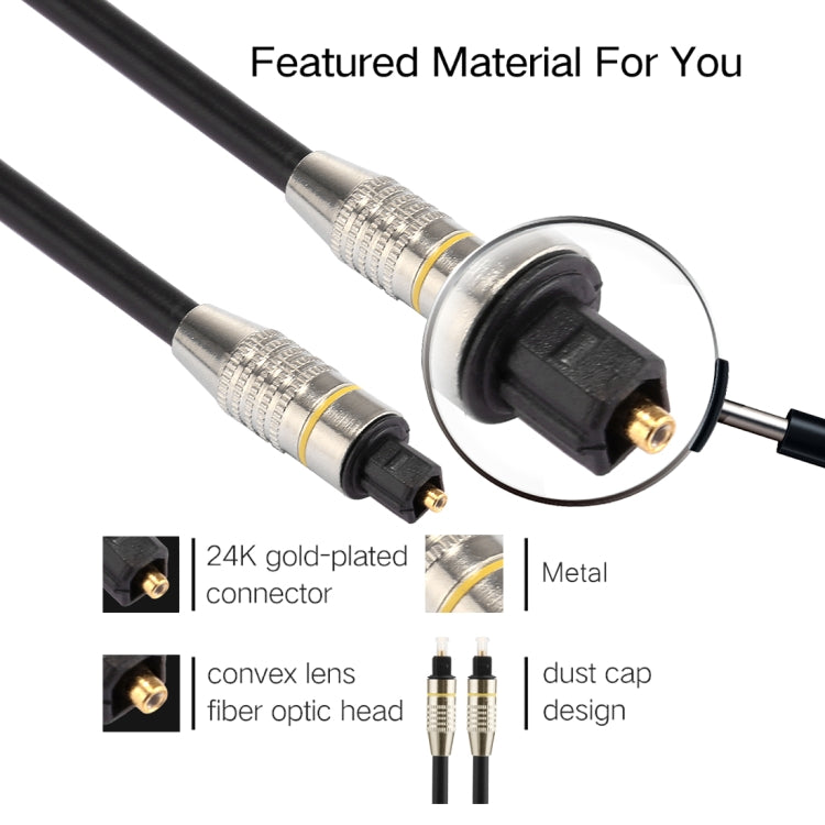 30m OD6.0mm Nickel Plated Metal Head Toslink Male to Male Digital Optical Audio Cable - Audio Optical Cables by PMC Jewellery | Online Shopping South Africa | PMC Jewellery | Buy Now Pay Later Mobicred