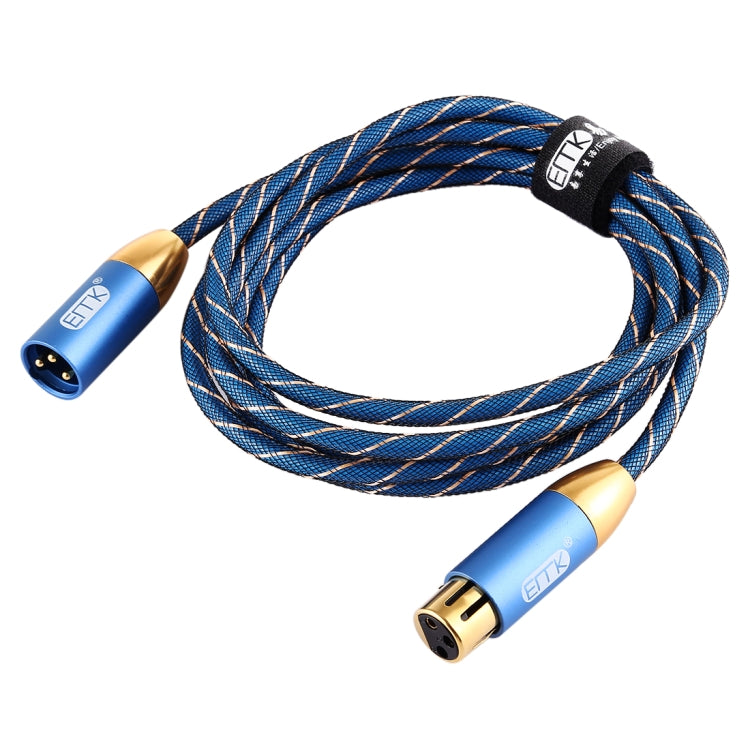 EMK XLR Male to Female Gold-plated Plug Grid Nylon Braided Cannon Audio Cable for XLR Jack Devices, Length: 2m(Blue) - Microphone Audio Cable & Connector by EMK | Online Shopping South Africa | PMC TechLife | Buy Now Pay Later Mobicred
