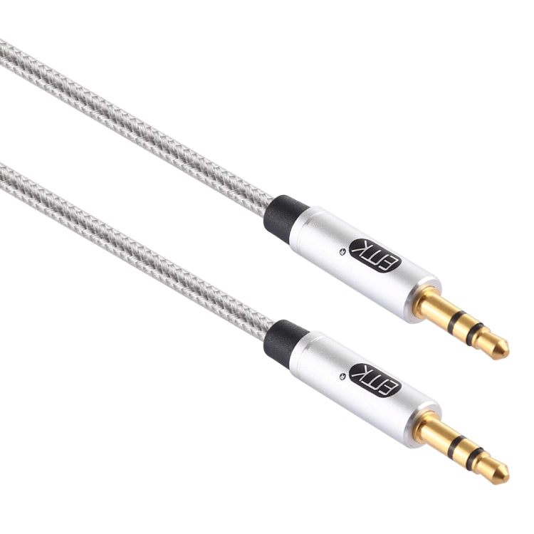 EMK 3.5mm Male to Male Gold-plated Plug Cotton Braided Audio Cable for Speaker / Notebooks / Headphone, Length: 1m(Grey) - free shipping - PMc TechLife - Order now!