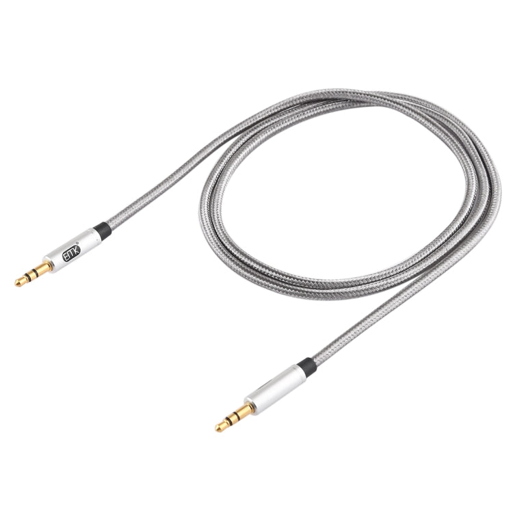 EMK 3.5mm Male to Male Gold-plated Plug Cotton Braided Audio Cable for Speaker / Notebooks / Headphone, Length: 1m(Grey) - free shipping - PMc TechLife - Order now!