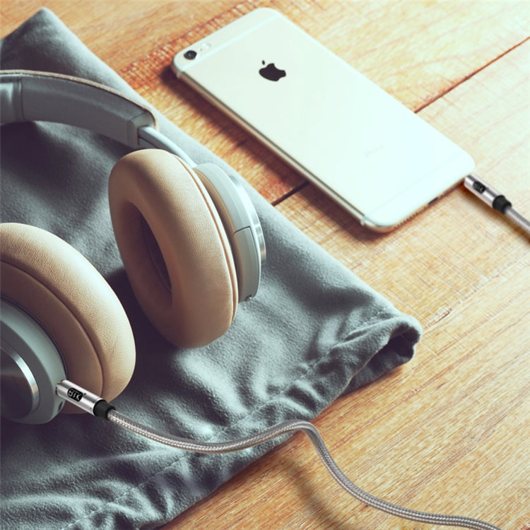 EMK 3.5mm Male to Male Gold-plated Plug Cotton Braided Audio Cable for Speaker / Notebooks / Headphone, Length: 1m(Grey) - free shipping - PMc TechLife - Order now!