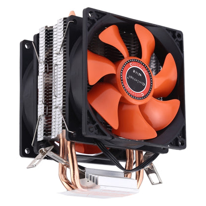 CoolAge AMD CPU Heatsink Hydraulic Bearing Cooling Fan Double Cooling Fan 3 Pin for Intel LGA775 115X AM2 AM3 AM4 FM1 FM2 1366 - Fan Cooling by PMC Jewellery | Online Shopping South Africa | PMC Jewellery | Buy Now Pay Later Mobicred