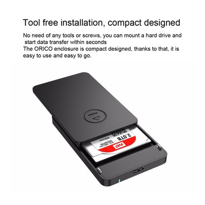 ORICO 2569S3 USB3.0 Micro-B External Hard Disk Box Storage Case for 9.5mm 2.5 inch SATA HDD / SSD(Black) - HDD Enclosure by ORICO | Online Shopping South Africa | PMC Jewellery | Buy Now Pay Later Mobicred