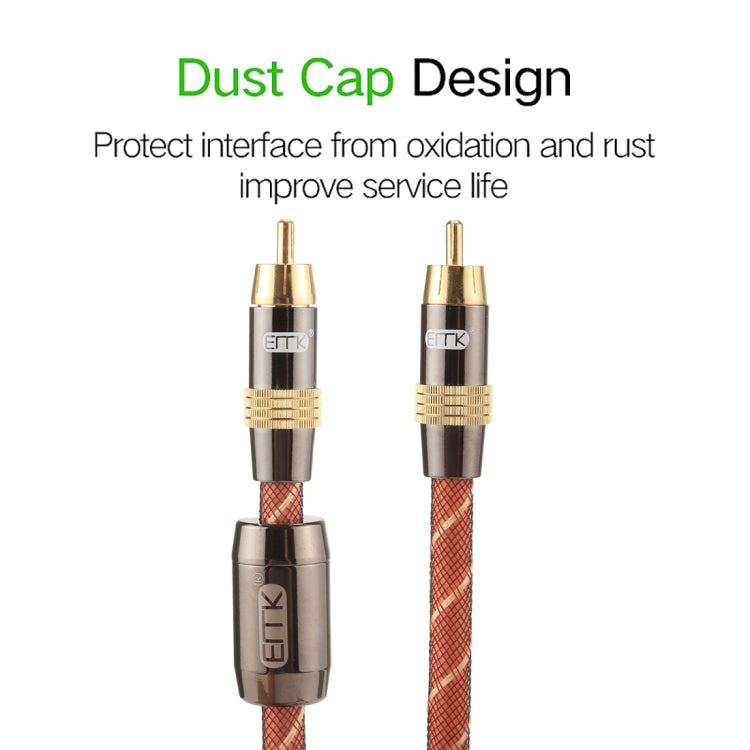 EMK TZ/A 2m OD8.0mm Gold Plated Metal Head RCA to RCA Plug Digital Coaxial Interconnect Cable Audio / Video RCA Cable - free shipping - PMC Jewellery - Order now!
