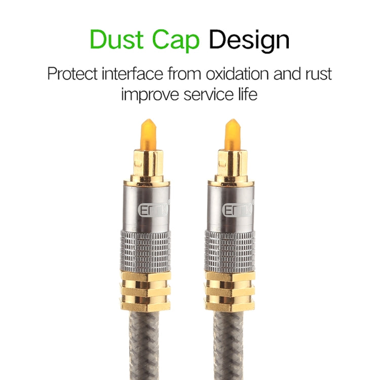 EMK YL-A 5m OD8.0mm Gold Plated Metal Head Toslink Male to Male Digital Optical Audio Cable - free shipping - PMC Jewellery - Order now!