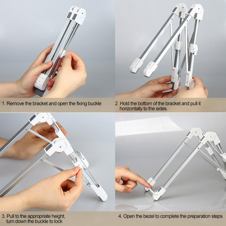 Aluminum Alloy Laptop Height Extender Holder Stand Folding Portable Computer Heat Dissipation Bracket, Size: 24.5x3.3x2.8cm(Black) - MacBook Holder by PMC Jewellery | Online Shopping South Africa | PMC Jewellery | Buy Now Pay Later Mobicred