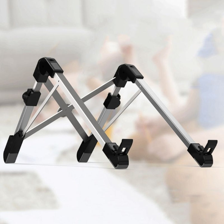 Aluminum Alloy Laptop Height Extender Holder Stand Folding Portable Computer Heat Dissipation Bracket, Size: 24.5x3.3x2.8cm (White) - MacBook Holder by PMC Jewellery | Online Shopping South Africa | PMC Jewellery | Buy Now Pay Later Mobicred