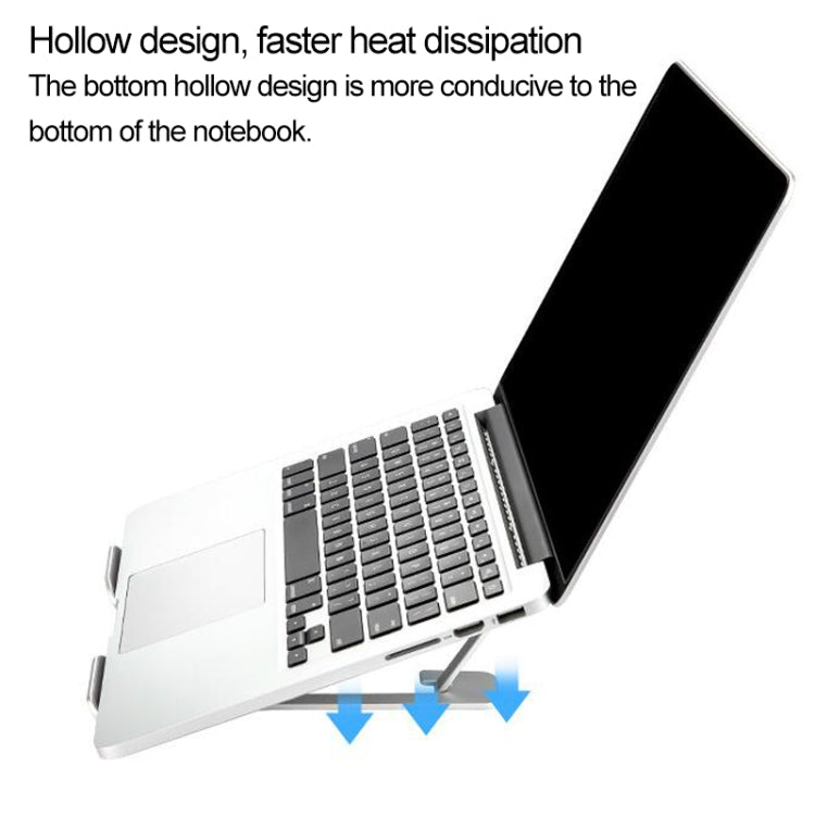 Laptop Height Extender Holder Stand Folding Portable Computer Heat Dissipation Bracket, Size: 22.3x23.5x1.3cm (Silver) - MacBook Holder by PMC Jewellery | Online Shopping South Africa | PMC Jewellery | Buy Now Pay Later Mobicred