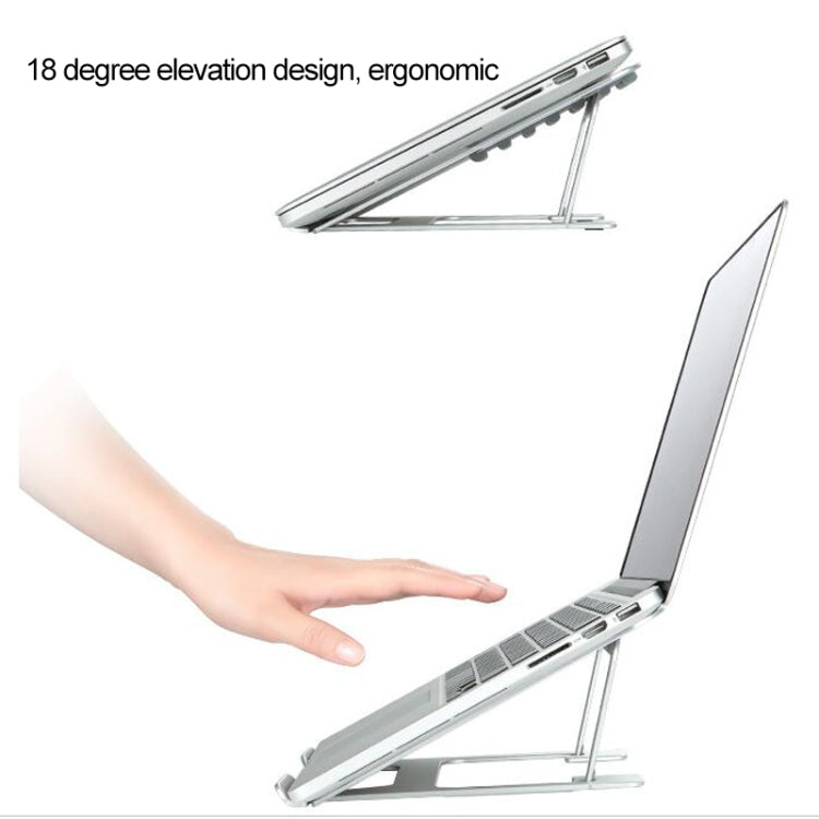 Laptop Height Extender Holder Stand Folding Portable Computer Heat Dissipation Bracket, Size: 22.3x23.5x1.3cm (Silver) - MacBook Holder by PMC Jewellery | Online Shopping South Africa | PMC Jewellery | Buy Now Pay Later Mobicred