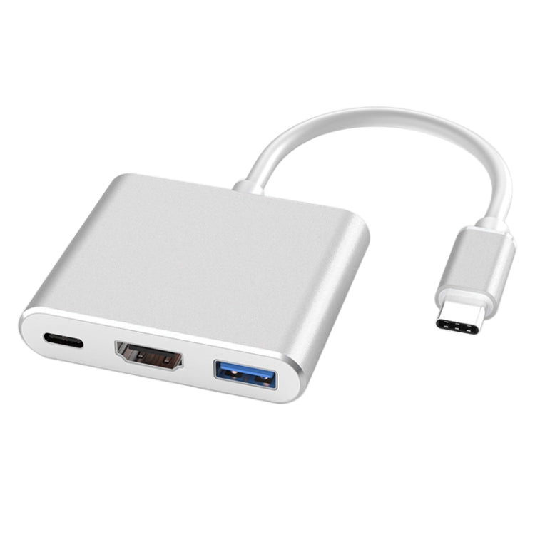 V125 UCB-C / Type-C Male to PD +  HDMI + USB 3.0 Female 3 in 1 Converter(Silver) - USB HUB by PMC TechLife | Online Shopping South Africa | PMC TechLife