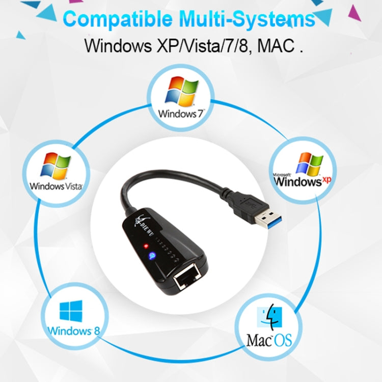 DIE WU TXA042 Realtek 8153 USB 3.0 to Gigabit Ethernet RJ45 LAN 10/100/1000Mbps Network Card Adapter - Add-on Cards by PMC Jewellery | Online Shopping South Africa | PMC Jewellery | Buy Now Pay Later Mobicred