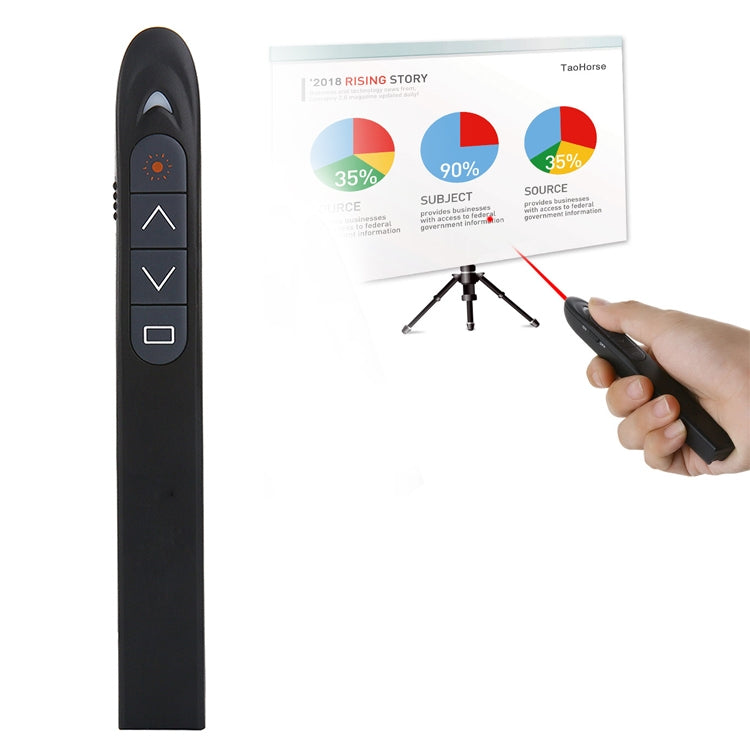 XM930 2.4GHz Wireless Laser PowerPoint Page Turning Pen Multimedia Wireless Presentation Projection Pen with USB Receiver, Support Low Battery Remind, Remote Control Distance: 100m(Black) -  by PMC TechLife | Online Shopping South Africa | PMC TechLife | Buy Now Pay Later Mobicred