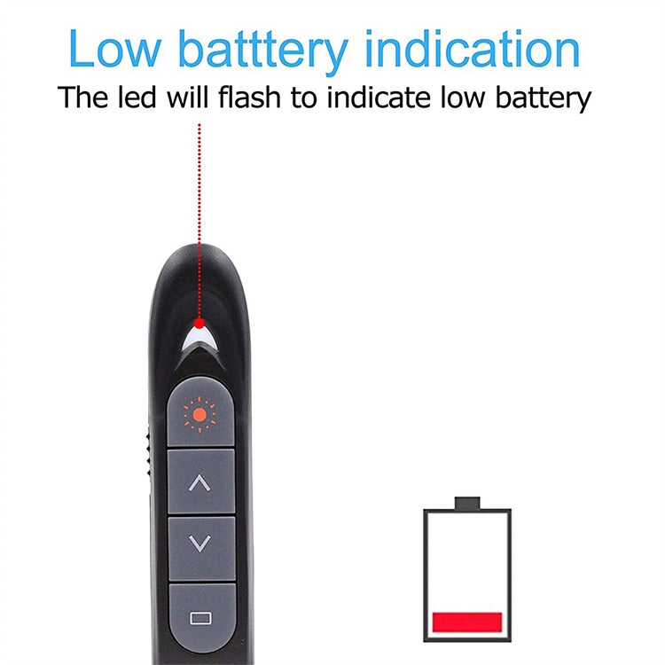 XM930 2.4GHz Wireless Laser PowerPoint Page Turning Pen Multimedia Wireless Presentation Projection Pen with USB Receiver, Support Low Battery Remind, Remote Control Distance: 100m(Black) -  by PMC TechLife | Online Shopping South Africa | PMC TechLife | Buy Now Pay Later Mobicred