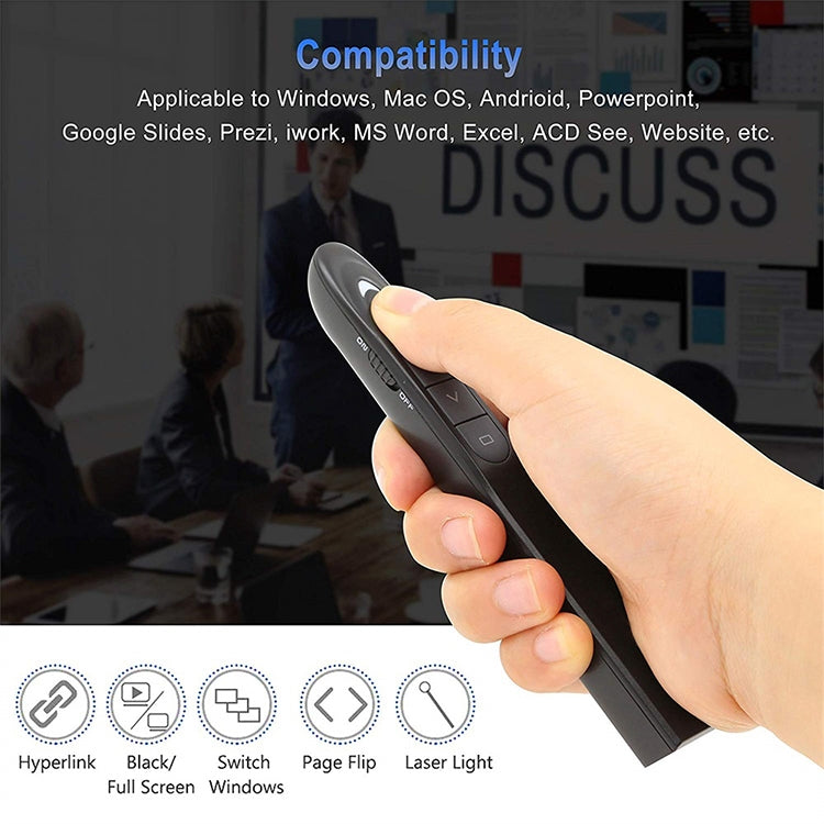 XM930 2.4GHz Wireless Laser PowerPoint Page Turning Pen Multimedia Wireless Presentation Projection Pen with USB Receiver, Support Low Battery Remind, Remote Control Distance: 100m(White) -  by PMC TechLife | Online Shopping South Africa | PMC TechLife | Buy Now Pay Later Mobicred