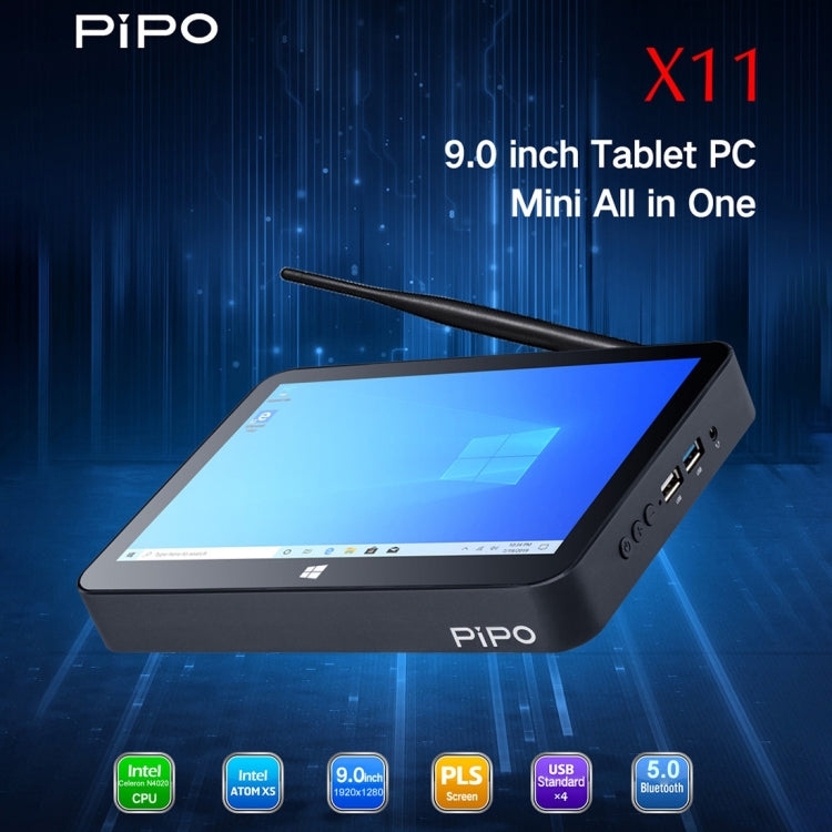 PiPo X11 TV Box Style Tablet Mini PC, 3GB+64GB, 9.0 inch Windows 10 Intel Celeron N4020 Quad Core up to 2.8GHz, US/EU Plug(Black) - Windows Mini PCs by PiPo | Online Shopping South Africa | PMC Jewellery