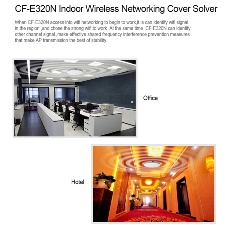 COMFAST CF-E320N MTK7620N 300Mbps/s UFO Shape Wall Ceiling Wireless WiFi AP / Repeater with 7 Colors LED Indicator Light & 48V POE Adapter, Got CE / ROHS / FCC / CCC Certification - Network Hardware by COMFAST | Online Shopping South Africa | PMC Jewellery | Buy Now Pay Later Mobicred