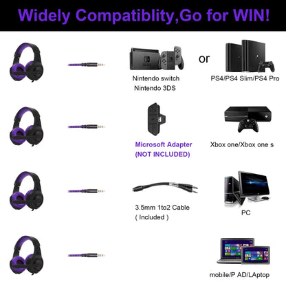 SADES AH-68 3.5mm Plug Wire-controlled E-sports Gaming Headset with Retractable Microphone, Cable Length: 2m(Black purple) - Multimedia Headset by SADES | Online Shopping South Africa | PMC Jewellery | Buy Now Pay Later Mobicred