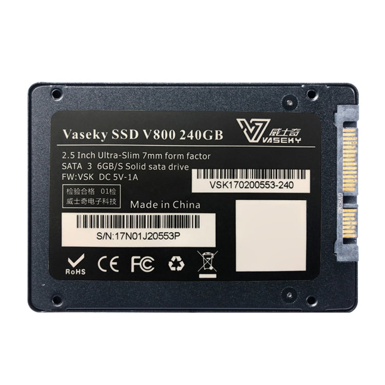 Vaseky V800 240GB 2.5 inch SATA3 6GB/s Ultra-Slim 7mm Solid State Drive SSD Hard Disk Drive for Desktop, Notebook - Solid State Drives by Vaseky | Online Shopping South Africa | PMC Jewellery | Buy Now Pay Later Mobicred