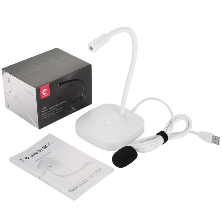 Yanmai G22 USB Desktop Computer Microphone (White) - Microphone by Yanmai | Online Shopping South Africa | PMC Jewellery | Buy Now Pay Later Mobicred