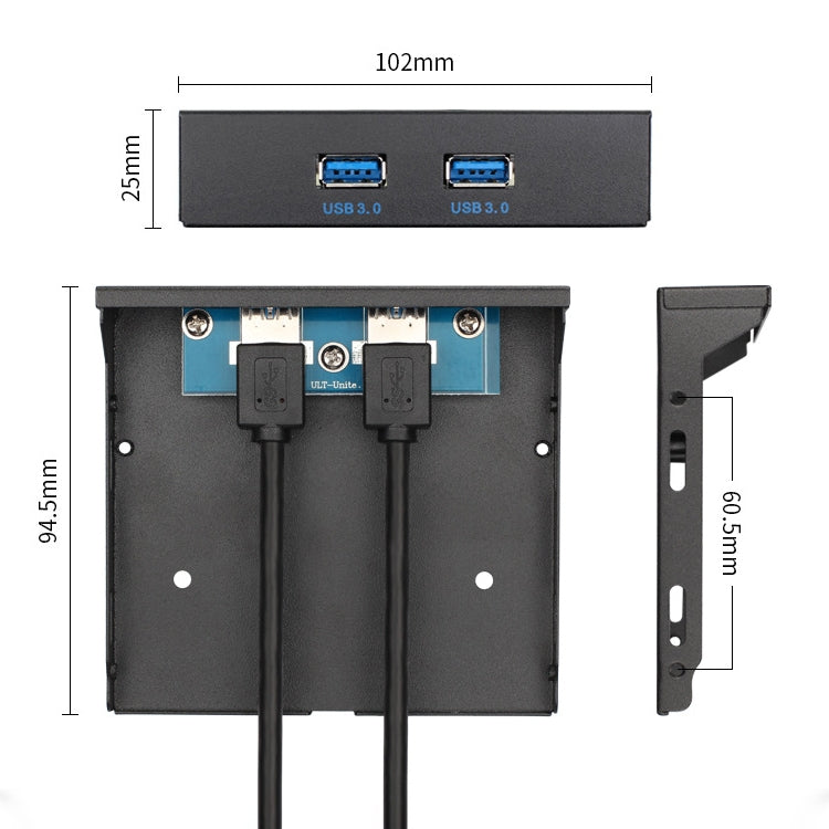 2 Ports USB 3.0 Front Panel Data Hub - Floppy Drives by PMC Jewellery | Online Shopping South Africa | PMC Jewellery | Buy Now Pay Later Mobicred