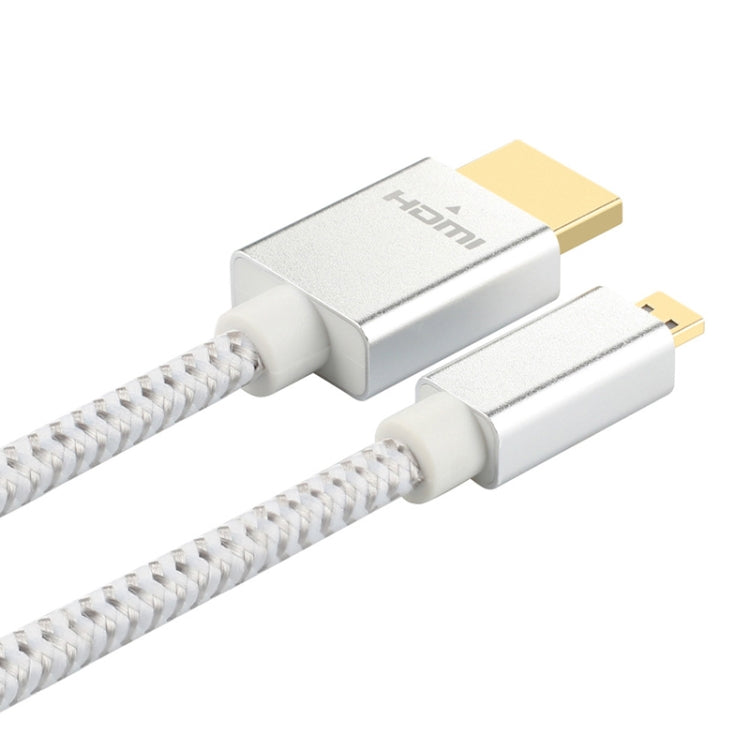 ULT-unite Gold-plated Head HDMI Male to Micro HDMI Male Nylon Braided Cable, Cable Length: 1.2m (Silver) - free shipping - PMC Jewellery - Order now!