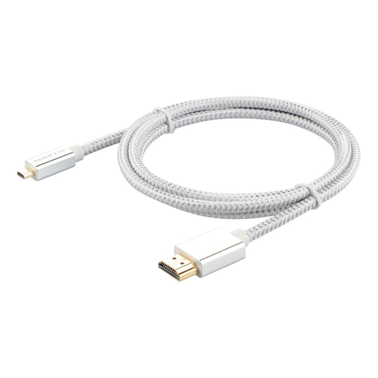 ULT-unite Gold-plated Head HDMI Male to Micro HDMI Male Nylon Braided Cable, Cable Length: 1.2m (Silver) - free shipping - PMC Jewellery - Order now!