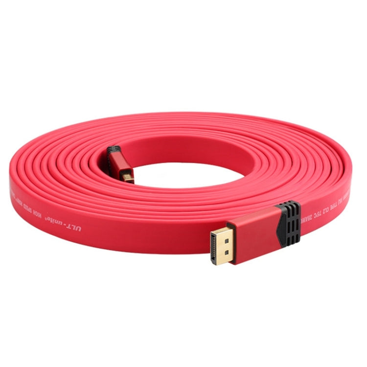 4K 60Hz DisplayPort 1.2 Male to DisplayPort 1.2 Male Aluminum Shell Flat Adapter Cable, Cable Length: 3m (Red) -  by PMC Jewellery | Online Shopping South Africa | PMC Jewellery | Buy Now Pay Later Mobicred