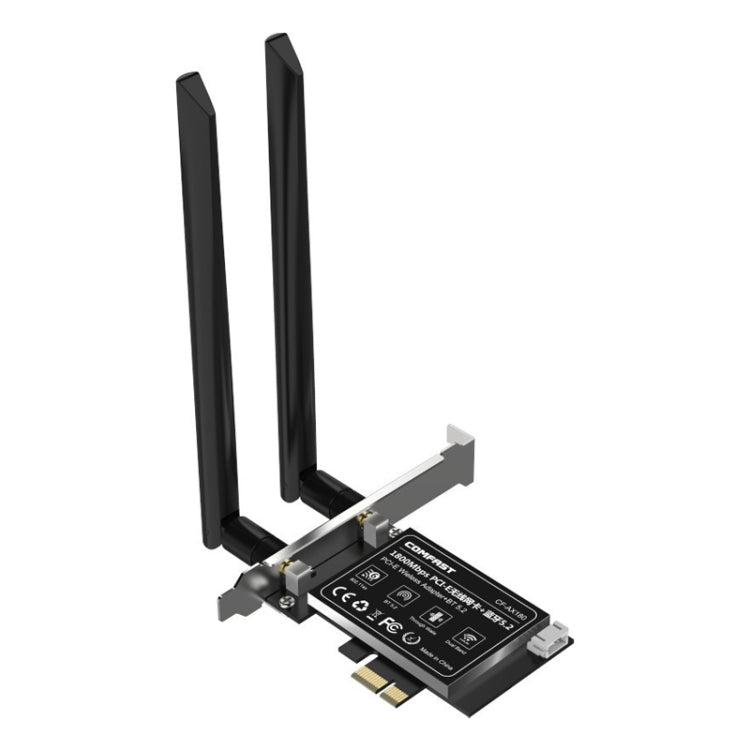 COMFAST CF-AX180 1800Mbps PCI-E Bluetooth 5.2 Dual Frequency Gaming WiFi 6 Wireless Network Card without Heat Sink - USB Network Adapter by COMFAST | Online Shopping South Africa | PMC Jewellery | Buy Now Pay Later Mobicred