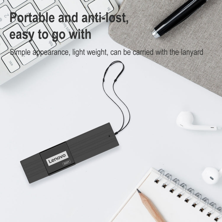 Original Lenovo D221 2 in 1 480Mbps USB 2.0 Card Reader (Black) -  by Lenovo | Online Shopping South Africa | PMC Jewellery | Buy Now Pay Later Mobicred