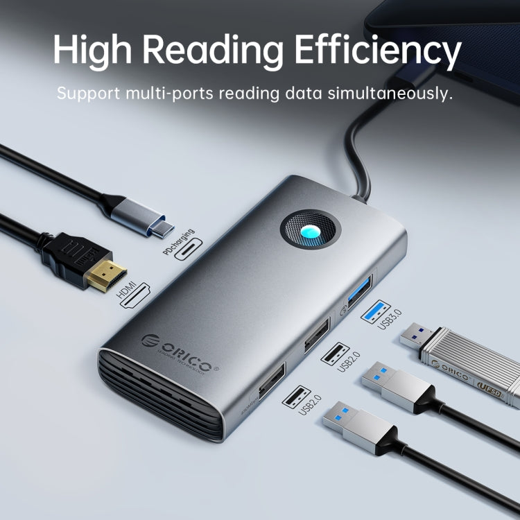 ORICO PW11-5P Type-C / USB-C 5-in-1 5Gbps Multifunction Docking Station(Silver) - USB HUB by ORICO | Online Shopping South Africa | PMC TechLife | Buy Now Pay Later Mobicred